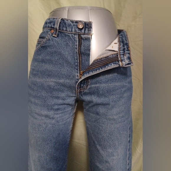 Levi's 505 Men's Straight Lrg Classic Fit Blue Denim Jeans - Vintage 90s - Picture 5 of 7